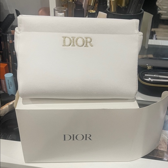 Dior Handbags - Dior White and Gold Cosmetic Bag new in box VIP gift